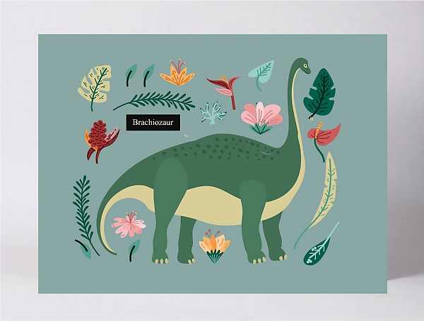 plakaty dla dziecka lock dinozaur