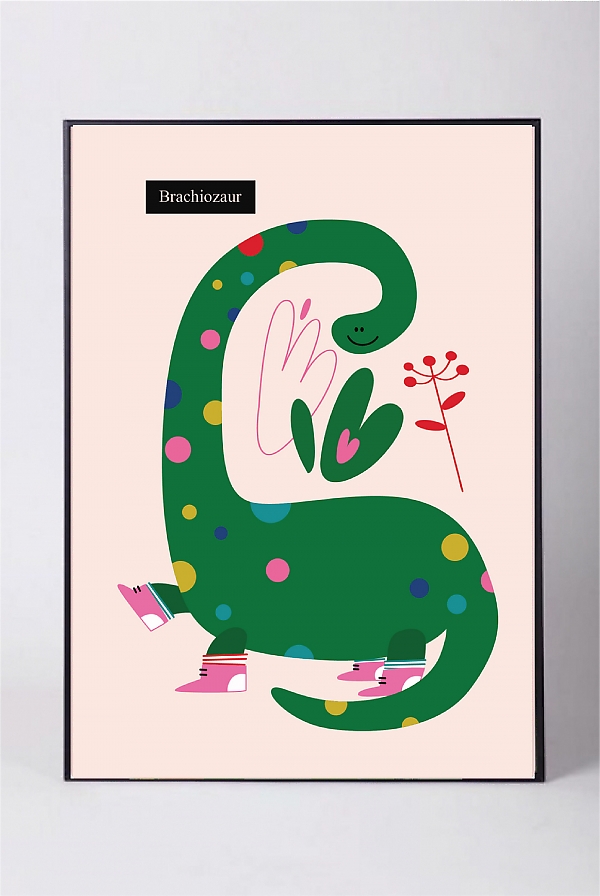 plakaty dla dziecka lock dinozaur