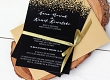 zaproszenie ślubne złote confetti czarne