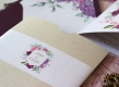 Zaproszenia ślubne vintage fioletowy bukiet Hortensje kwiaty