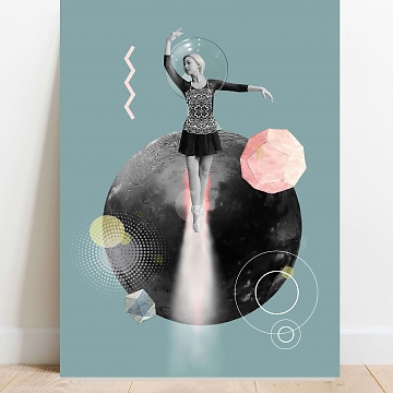 plakat kobieta rakieta